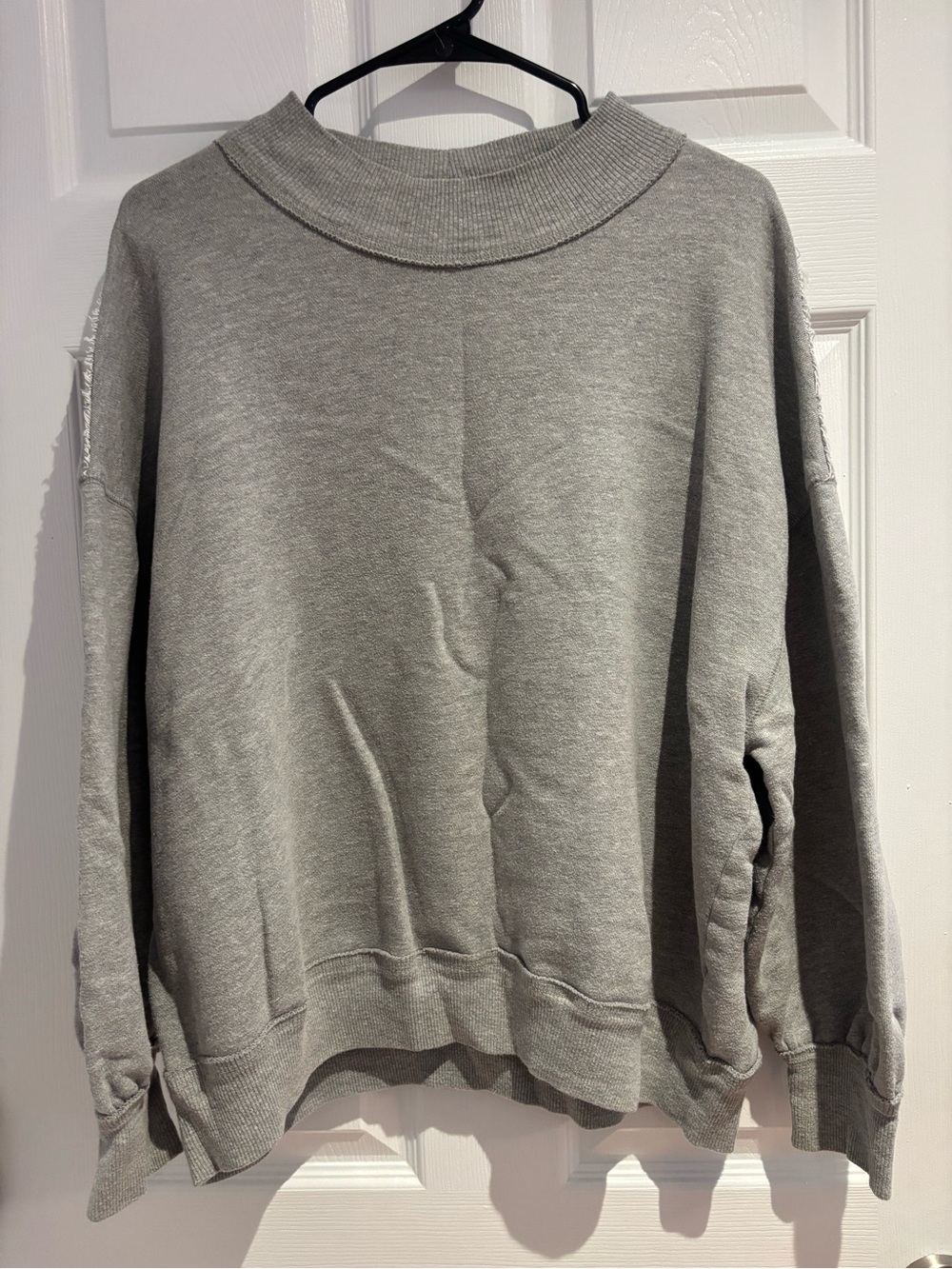 We The Free Relaxed Cowl-Neck Sweatshirt in Light Gray